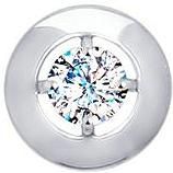 Подвеска с 1 кристаллом swarovski из белого золота