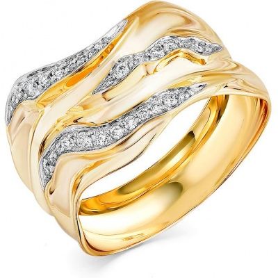 Кольцо с 30 бриллиантами из жёлтого золота