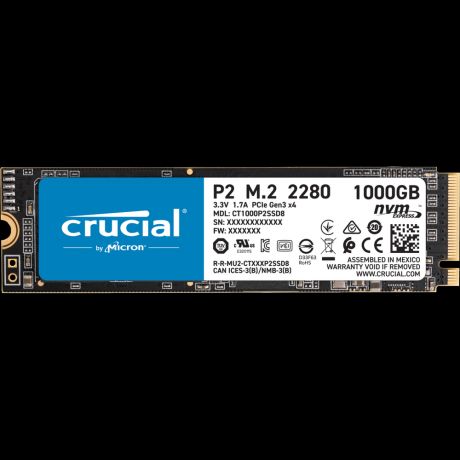 Внутренний SSD-накопитель 1000Gb Crucial P2 (CT1000P2SSD8) M.2 2280 PCIe NVMe 3.0 x4