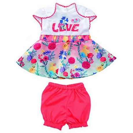 Zapf Creation Baby born Цветочные платья с шортиками 826-973 с надписью Love