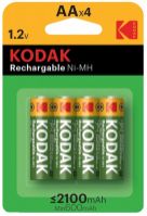 Аккумуляторы Kodak Rechargable АА HR6-4BL 2100mAh Pre-Charged [KAAHRP-4], 4 шт (30955110)