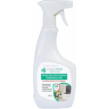 Clean Home Средство для уборки поверхностей Антибактериальный эффект, 500 мл.