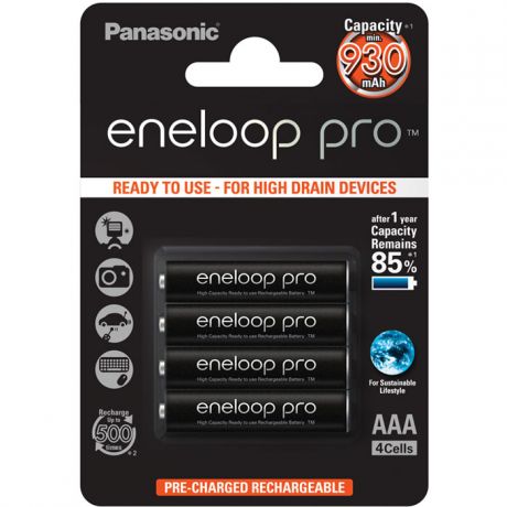 Аккумулятор Panasonic eneloop pro BK-4HCDE/4BE 930mAh AAA BL4