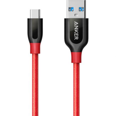 Кабель USB3.0 - Type C 0.9м Anker PowerLine+ (A8168H91), красный