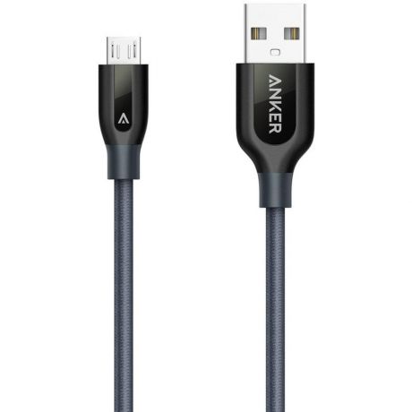 Кабель USB-MicroUSB 0.9m Anker Powerline+ (A8142GA1), серый