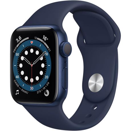 Умные часы Apple Watch Series 6 GPS 40mm Blue Aluminium Case with Deep Navy Sport Band MG143RU/A