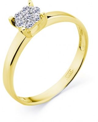 Кольцо с 7 бриллиантами из жёлтого золота