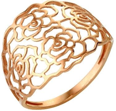 Кольцо Цветы из красного золота