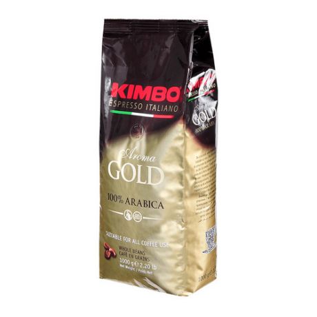 Кофе зерновой KIMBO Aroma Gold 100% Arabica, средняя обжарка, 1000 гр