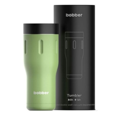 Термокружка BOBBER Tumbler-470, 0.47л, светло-зеленый/ черный