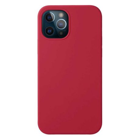Чехол (клип-кейс) DEPPA Liquid Silicone, для Apple iPhone 12/12 Pro, красный [87780]