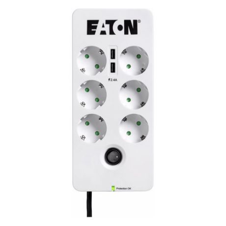 Сетевой фильтр EATON Protection Box 6, 1.8м, белый [pb6ud]