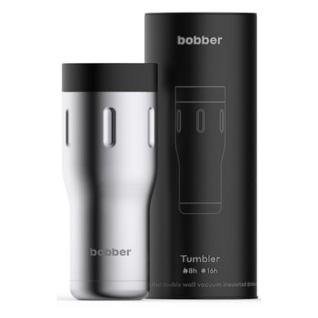Термокружка BOBBER Tumbler-470, 0.47л, стальной/ черный