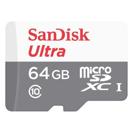 Карта памяти microSDXC UHS-I SANDISK Ultra Light 64 ГБ, 100 МБ/с, Class 10, SDSQUNR-064G-GN3MN, 1 шт.