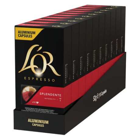 Кофе капсульный L`OR Espresso Splendente, капсулы, совместимые с кофемашинами NESPRESSO®, 7, 10х [8052174]