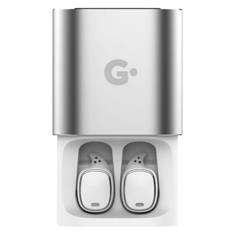 Гарнитура GEOZON G-Sound Cube, Bluetooth, вкладыши, серебристый/белый [g-s02svr]