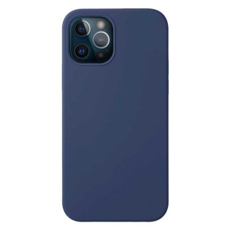 Чехол (клип-кейс) DEPPA Liquid Silicone, для Apple iPhone 12/12 Pro, синий [87716]