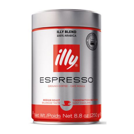 Кофе молотый ILLY Espresso Medium Roast, средняя обжарка, 250 гр