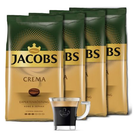 Кофе зерновой JACOBS MONARCH Crema, средняя обжарка, 4х1000 гр [8051103]