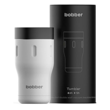 Термокружка BOBBER Tumbler-350, 0.35л, белый/ черный