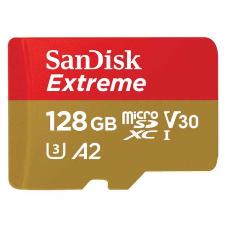 Карта памяти microSDXC UHS-I U3 SANDISK Extreme 128 ГБ, 160 МБ/с, Class 10, SDSQXA1-128G-GN6GN, 1 шт.