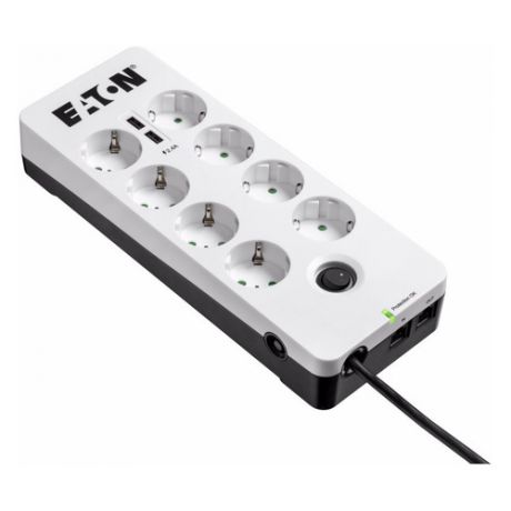 Сетевой фильтр EATON Protection Box 8 Tel@ USB DIN, 0.8м, белый [pb8tud]