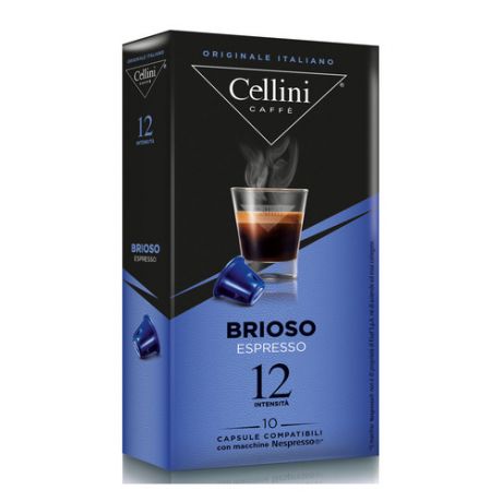 Кофе капсульный CELLINI Brioso Espresso, капсулы, совместимые с кофемашинами NESPRESSO®, 12