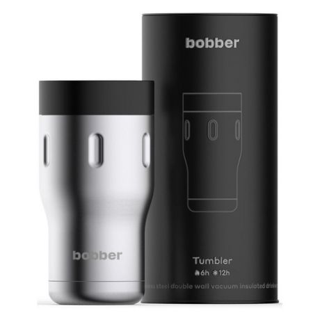 Термокружка BOBBER Tumbler-350, 0.35л, стальной/ черный
