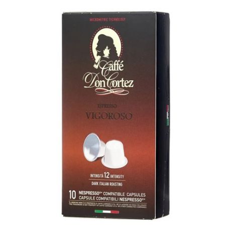 Кофе капсульный CARRARO Don Cortez Vigoroso, капсулы, совместимые с кофемашинами NESPRESSO®, 12