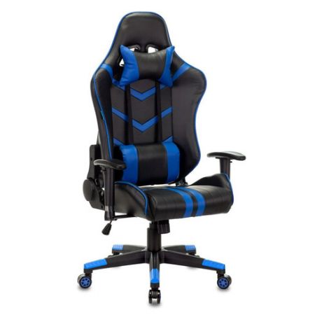 Кресло игровое БЮРОКРАТ CH-789N, на колесиках, искусственная кожа, черный/синий [ch-789n/bl-blue]