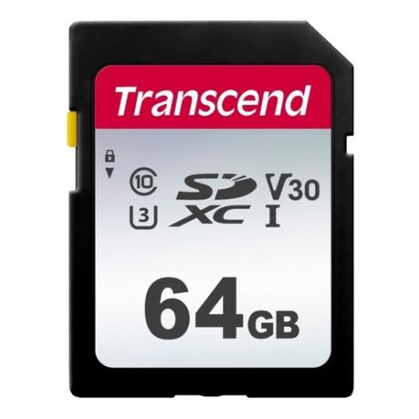 Карта памяти SDXC UHS-I U3 TRANSCEND 300S 64 ГБ, 95 МБ/с, Class 10, TS64GSDC300S, 1 шт.