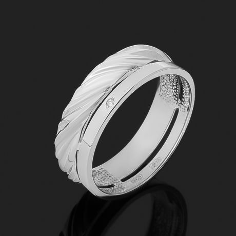 Кольцо бриллиант (серебро 925 пр. родир. бел.) огранка размер 17,5