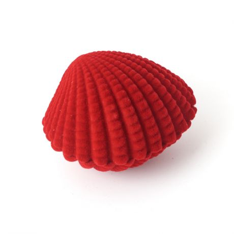 Подарочная упаковка (текстиль) под кольцо/серьги (футляр) (красный) 65х45х45 мм