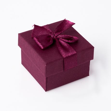 Подарочная упаковка под кольцо/серьги (коробка) (бордовый) 40х40х30 мм
