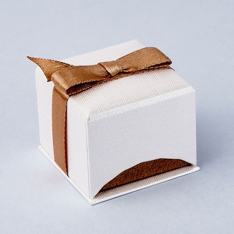Подарочная упаковка (картон) под кольцо/серьги (коробка) (бежевый) 50х50х40 мм