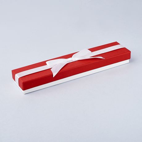 Подарочная упаковка (картон) под браслет/цепь (футляр) (красный) 200х45х20 мм