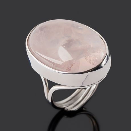 Кольцо розовый кварц (серебро 925 пр. родир. бел.) (регулируемый) размер 18