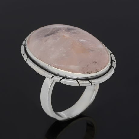 Кольцо розовый кварц (серебро 925 пр.) размер 17,5