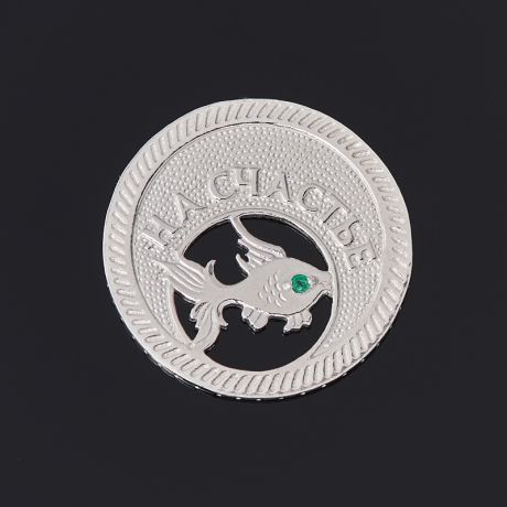 Денежный талисман изумруд (серебро 925 пр. родир. бел.) (монета)