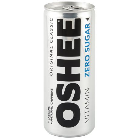 Энергетический напиток Oshee Zero Sugar с витаминами и кофеином газированныи? без сахара 0.25 л