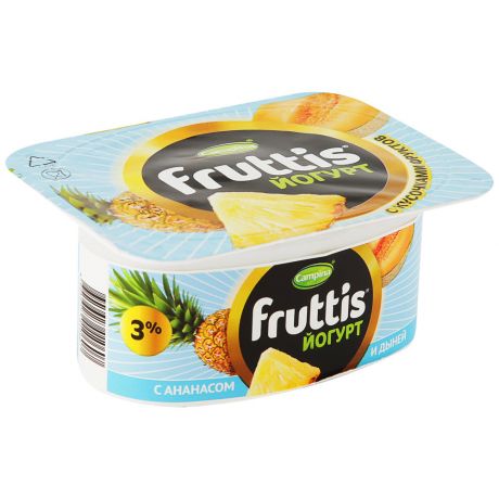 Йогурт Campina Fruttis с Клубникой Ананасом и Дыней 3% 110 г