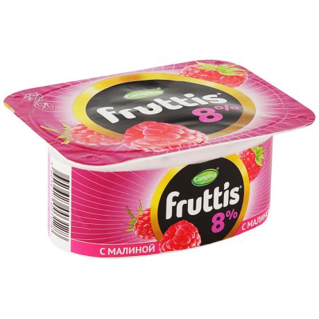 Продукт йогуртный Campina Fruttis Суперэкстра Малина/Ананас-дыня 8% 115 г