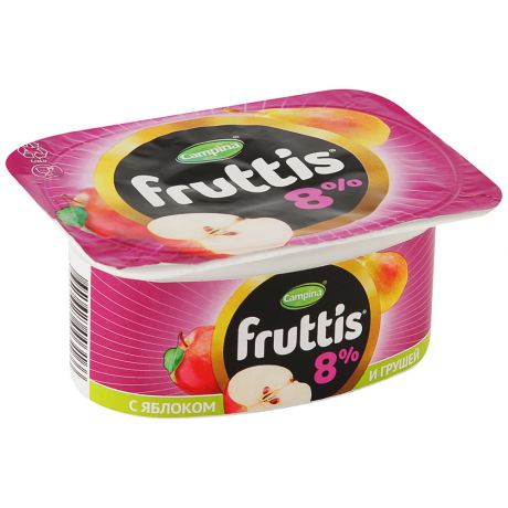 Продукт йогуртный Campina Fruttis Суперэкстра Клубника/Яблоко-груша 8% 115 г