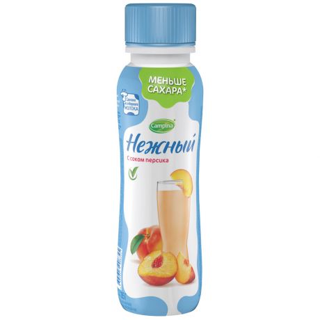 Напиток йогуртный Campina Нежный с соком Персика 0.1% 285 г