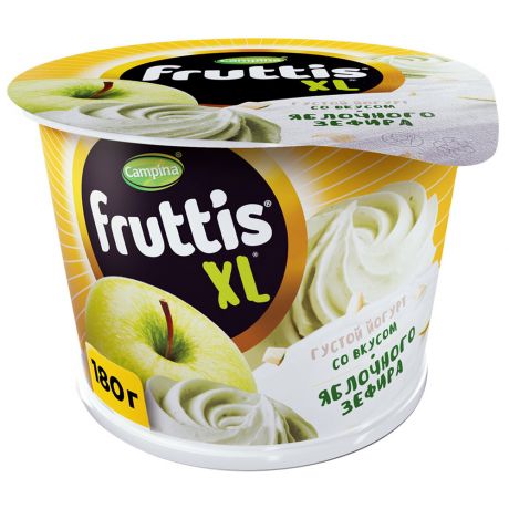 Йогурт Campina Fruttis XL с Яблоком и вкусом яблочного зефира 4.3% 180 г