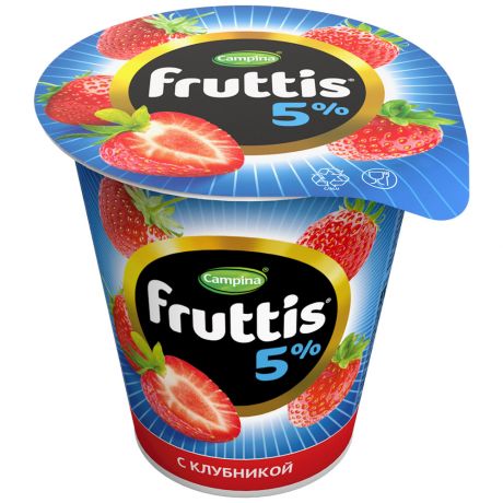 Продукт йогуртный Campina Fruttis Сливочное лакомство Клубника 5% 290 г
