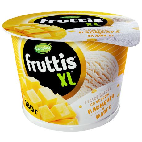 Йогурт Campina Fruttis XL с Манго и вкусом пломбира 4.3% 180 г