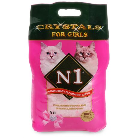Наполнитель №1 силикагелевый Crystals For Girls для кошачьего туалета 5 л