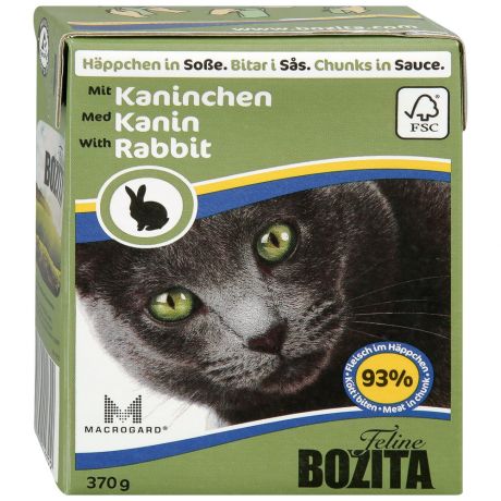 Корм влажный Bozita кусочки в соусе с кроликом для кошек 370 г
