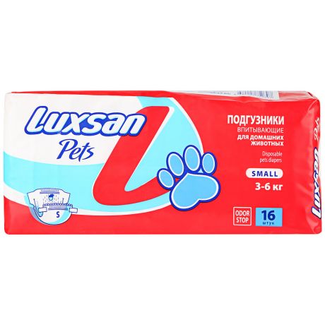 Подгузники Luxsan Pets впитывающие для домашних животных S 3-6 кг 16 штук